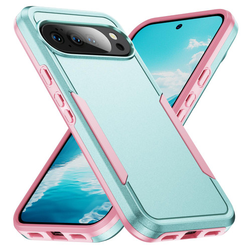 Google Pixel 11 Pro XL Pioneer Armor Heavy Duty PC + TPU Phone Case - Green+Pink