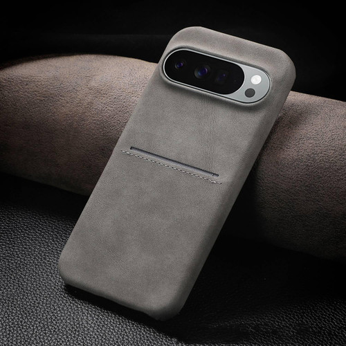 Google Pixel 11 Pro XL Skin Feel Sheepskin Card Slot Phone Case - Grey