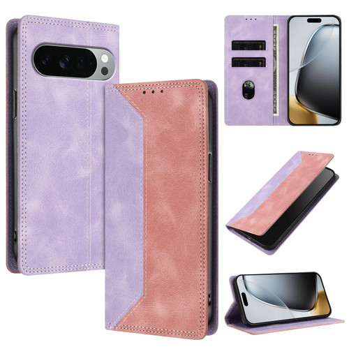 Google Pixel 11 Pro XL Skin Feel Two-tone RFID Blocking Vegan Leather Phone Case - Pink