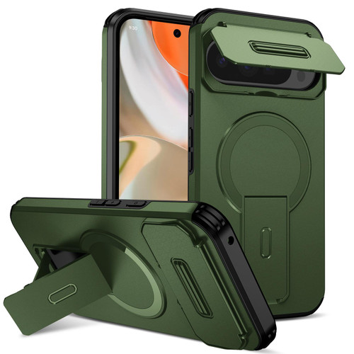Google Pixel 11 Pro XL Sliding Camshield MagSafe Holder Phone Case - Green