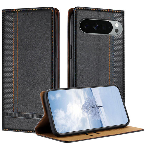 Google Pixel 11 Pro XL Stitching Design Scratch-Resistant Vegan Leather Phone Case - Black