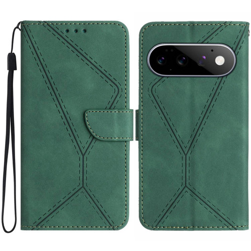 Google Pixel 11 Pro XL Stitching Embossed Leather Phone Case - Green