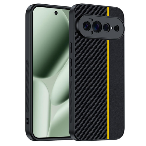 Google Pixel 11 Pro XL Ultra-thin Carbon Fiber Texture Printing Phone Case - Black Yellow