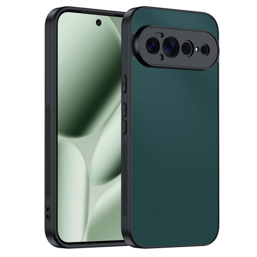 Google Pixel 11 Pro XL Ultra-thin Plain Skin Leather Phone Case - Green