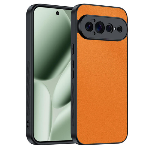 Google Pixel 11 Pro XL Ultra-thin Plain Skin Leather Phone Case - Orange