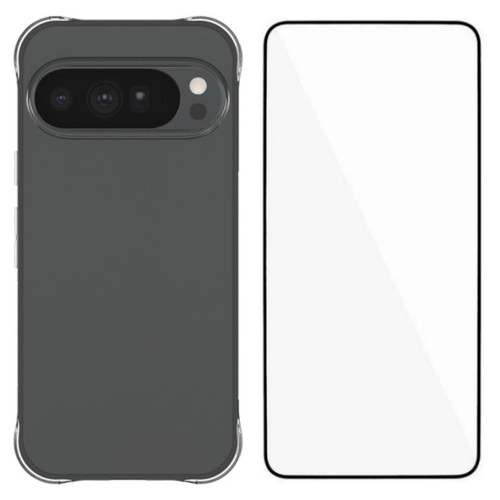 Google Pixel 11 Pro XL WANLONFENG Transparent Four-Corner Shockproof TPU Phone Case with Screen Film - Transparent