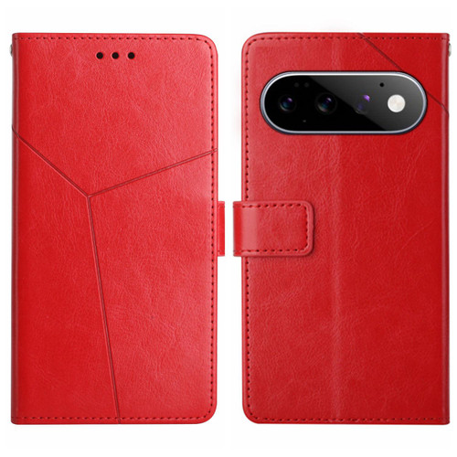 Google Pixel 11 Pro XL Y-shaped Pattern Flip Leather Phone Case - Red