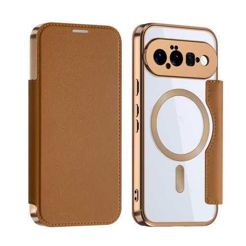 Google Pixel 11 Shield MagSafe RFID Anti-theft Leather Phone Case - Brown