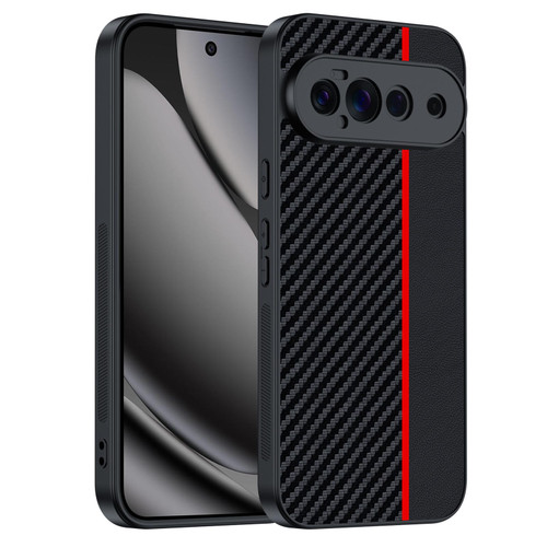 Google Pixel 11 Ultra-thin Carbon Fiber Texture Printing Phone Case - Black Red