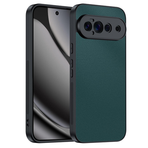 Google Pixel 11 Ultra-thin Plain Skin Leather Phone Case - Green