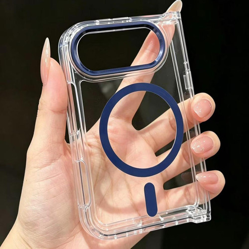iPhone Duo Acrylic Transparent Magnetic Phone Case - Blue