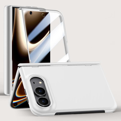iPhone Duo Crazy Series Integrated HD Film Skin Feel Center Axis Phone Case - Silver