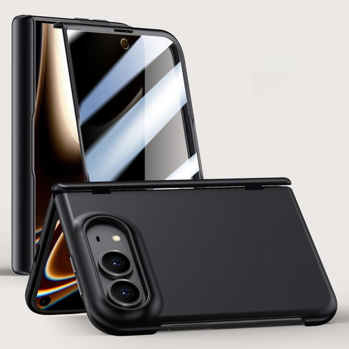 iPhone Duo Crazy Series Integrated Privacy Film Skin Feel Center Axis Phone Case - Black