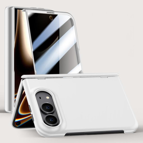 iPhone Duo Crazy Series Integrated Privacy Film Skin Feel Center Axis Phone Case - Silver