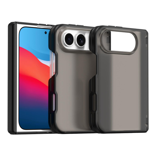 iPhone Duo Fan Dun Series TPU Hybrid PC Frosted Central Axis Phone Case - Black