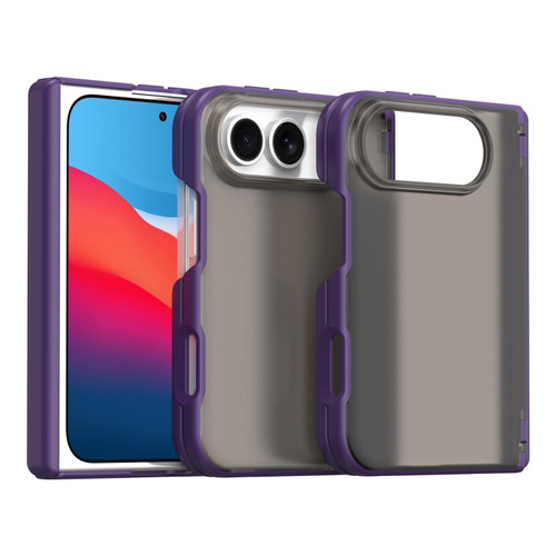 iPhone Duo Fan Dun Series TPU Hybrid PC Frosted Central Axis Phone Case - Purple
