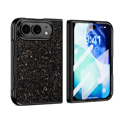 iPhone Duo Flash Diamond Integrated Film Phone Case - Black