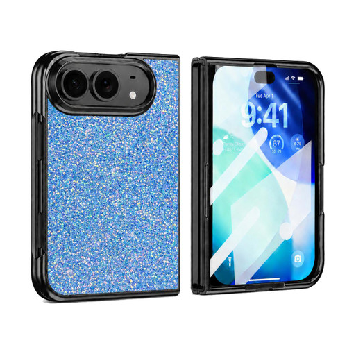 iPhone Duo Flash Diamond Integrated Film Phone Case - Blue