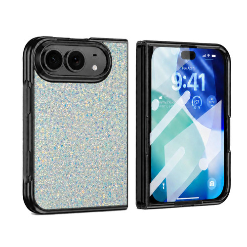 iPhone Duo Flash Diamond Integrated Film Phone Case - White