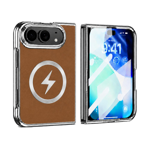 iPhone Duo Flash Magnetic Integrated Film Phone Case - Brown