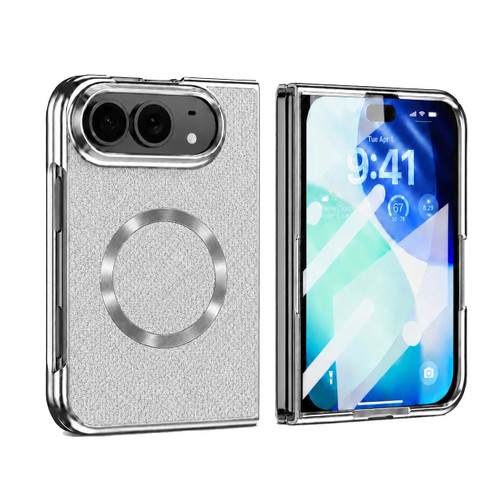 iPhone Duo Glitter Powder Magnetic Integrated Film Phone Case - White