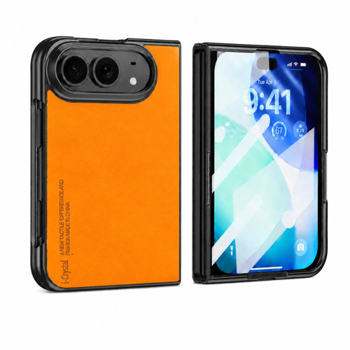iPhone Duo i.Crystal Lambskin Integrated Film Phone Case - Orange
