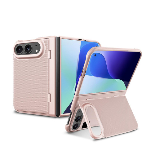 iPhone Duo Integrated Flip Cover Holder Spray-Coated Finish Magnetic Phone Case - Gold