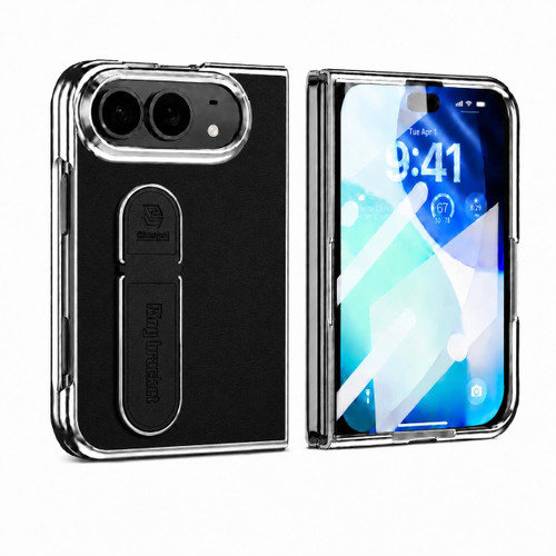 iPhone Duo Invisible Stand Design Integrated Film Phone Case - Black