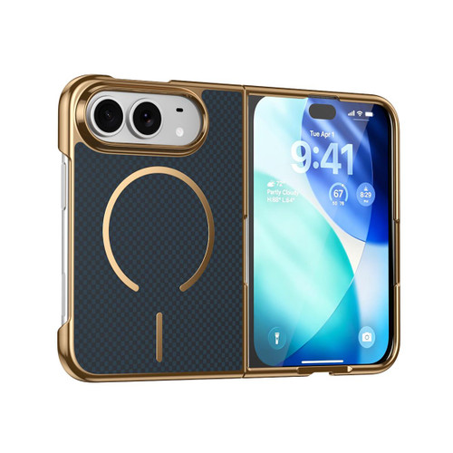 iPhone Duo Kevlar Texture Magnetic Integrated Film Phone Case - Blue