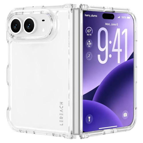 iPhone Duo LeReach TOC Clear Series Composite Armor TPU Acrylic Hybrid Shockproof Phone Case - Transparent