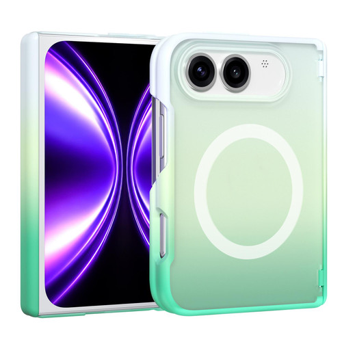iPhone Duo Macaron Gradient Magnetic PC Foldable Phone Case - Mint Green