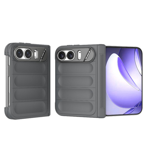 iPhone Duo Magic Shield Camera Lens Holder Foldable PC Shockproof Phone Case - Dark Grey