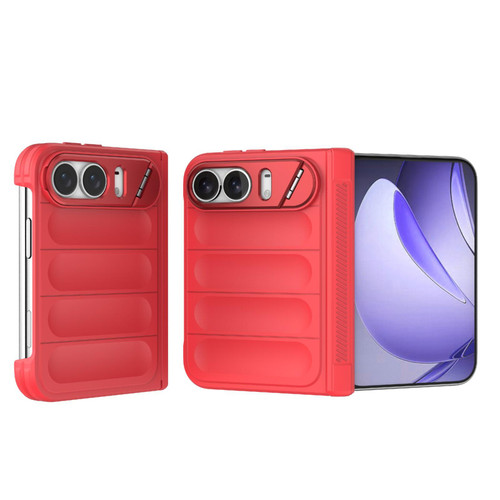 iPhone Duo Magic Shield Camera Lens Holder Foldable PC Shockproof Phone Case - Red