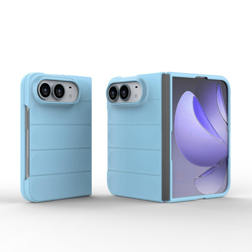 iPhone Duo Magic Shield Fold PC Shockproof Phone Case - Light Blue