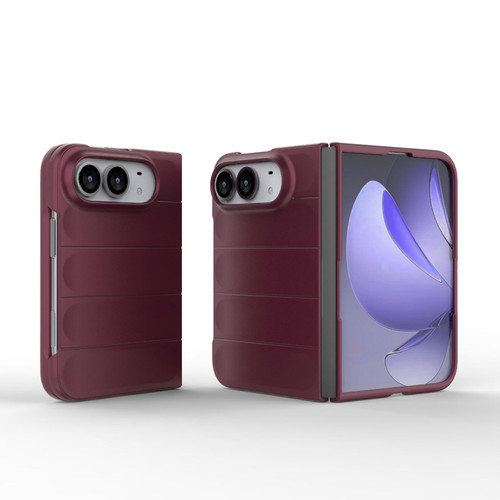iPhone Duo Magic Shield Fold PC Shockproof Phone Case - Wine Red