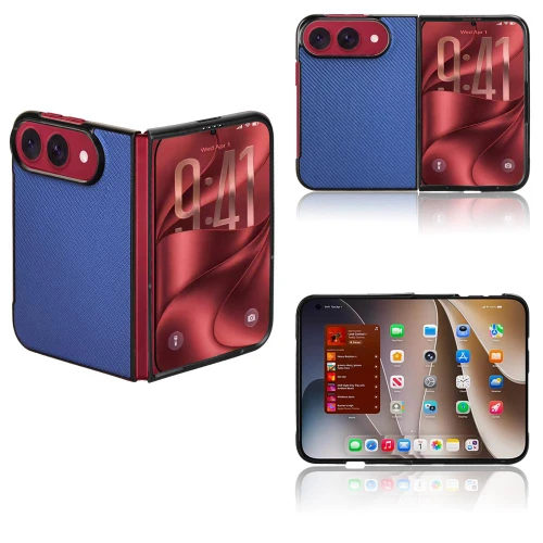 iPhone Duo PU Leather PC Phone Case - Blue
