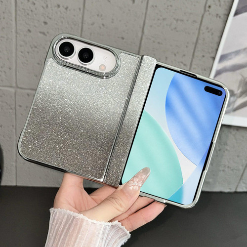 iPhone Duo Rebound Hinge Gradient Bling Glitter Phone Case - Black