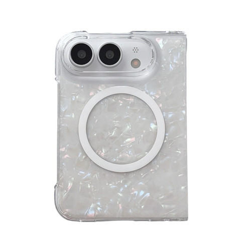 iPhone Duo Shell Pattern Two-section PC Magnetic Phone Case - Colorful White