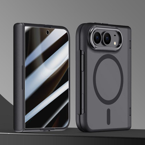 iPhone Duo Shield Series Integrated Privacy Film Matte Frosted Magnetic Phone Case - Black