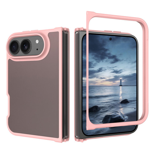 iPhone Duo Skin Feel Contrast Color TPU Hybrid PC Phone Case - Pink
