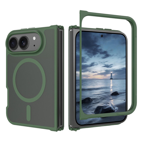 iPhone Duo Skin Feel TPU Hybrid PC MagSafe Phone Case - Dark Green