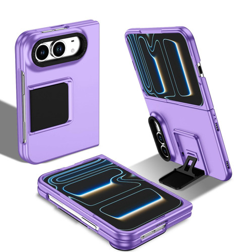 iPhone Duo Three-dimensional Folding Holder PC Phone Case - Purple