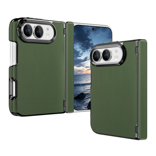 iPhone Fold Fine-grained Vegan Leather Dual-Hinge Magnetic Phone Case - Green