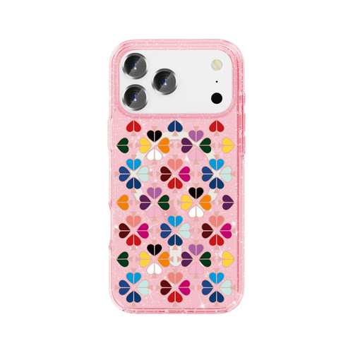 iPhone 18 Pro Max / 17 Pro Max Glittering Crystal Red Heart Pattern Magnetic Phone Case - Pink