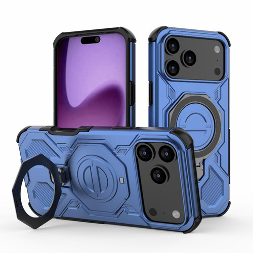 iPhone 18 Pro Max / 17 Pro Max J-20 Solid Color MagSafe Magnetic TPU+PC Phone Case - Blue