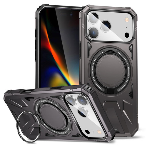 iPhone 18 Pro Max / 17 Pro Max MagSafe Magnetic Shockproof Phone Case with Ring Holder - Dark Grey