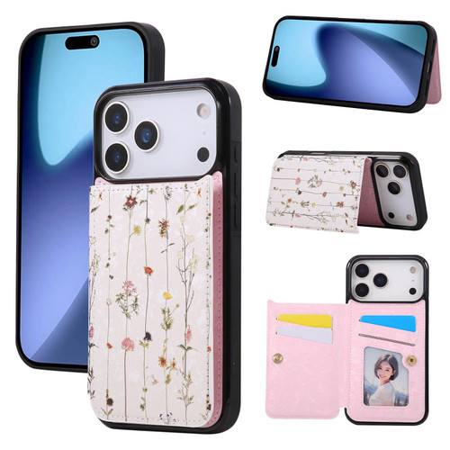 iPhone 18 Pro Max / 17 Pro Max Printed Double Buckle RFID Anti-theft Phone Case - Dried Flower World