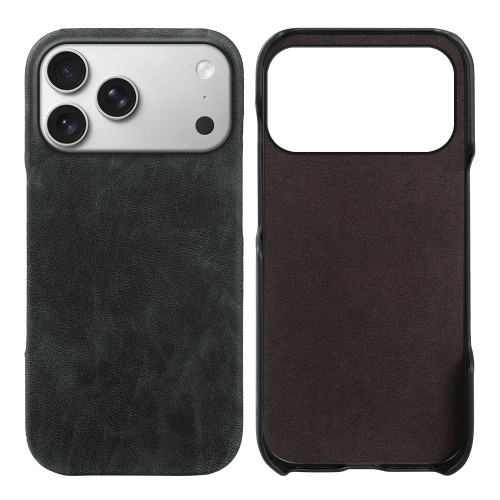iPhone 18 Pro Max / 17 Pro Max Retro-skin Magnetic Vegan Leather Back Phone Case - Black