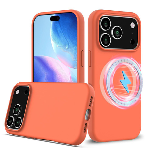 iPhone 18 Pro Max / 17 Pro Max Shockproof Silicone Magsafe Phone Case - Gold Orange