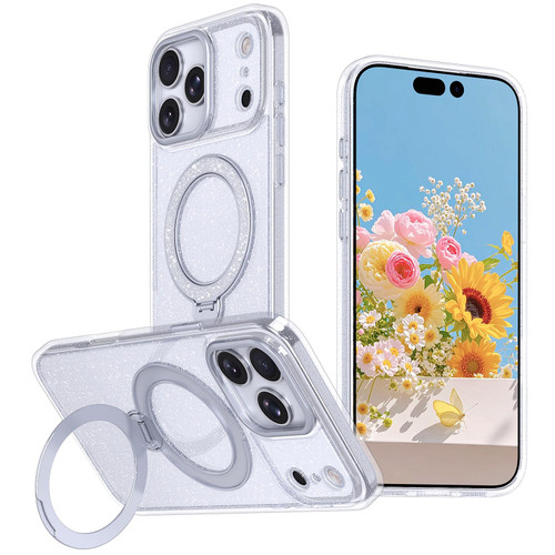 iPhone 18 Pro Max / 17 Pro Max Starry Glitter Magnetic Holder Phone Case - Transparent